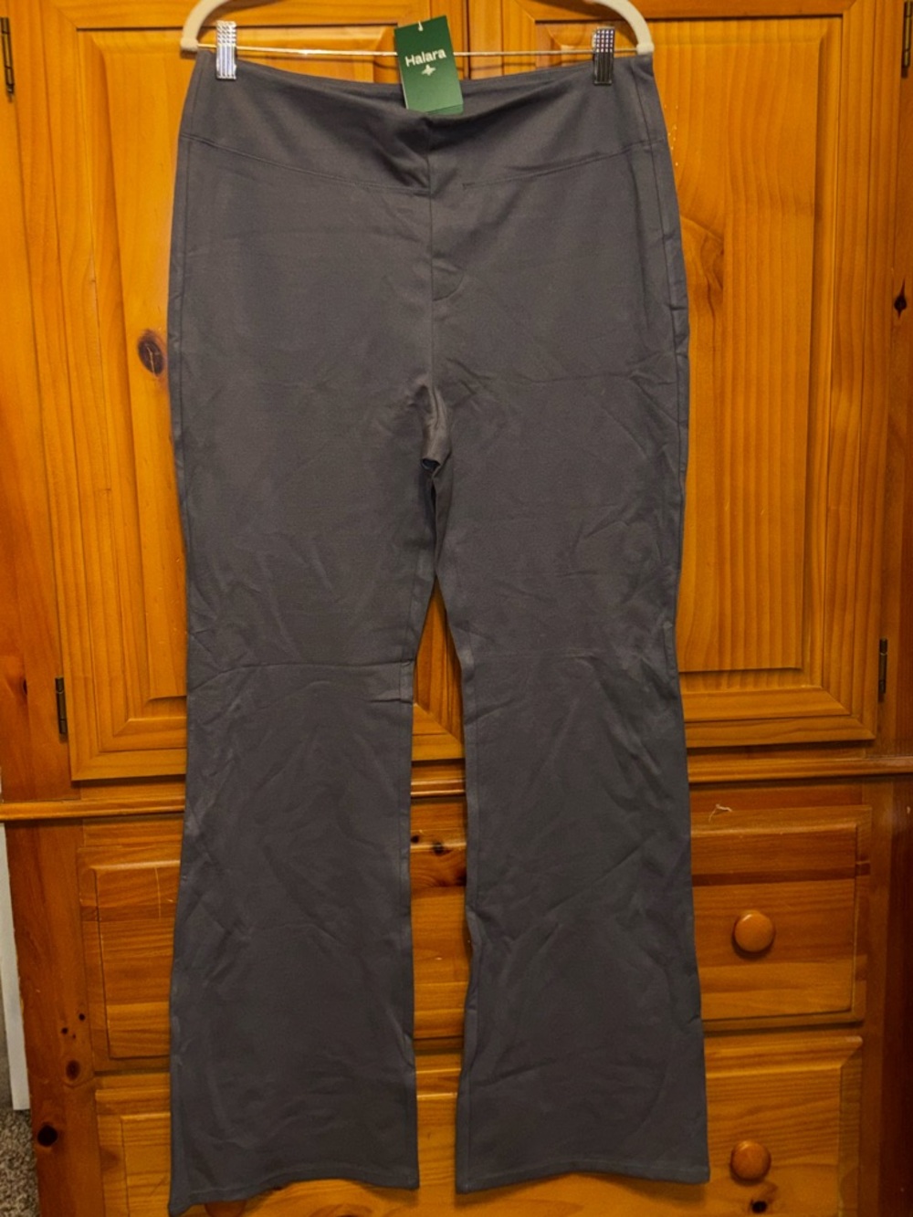 NWT Halara Flex™ High Waisted Back Side Pocket Slight Flare Work Pants, XL TALL